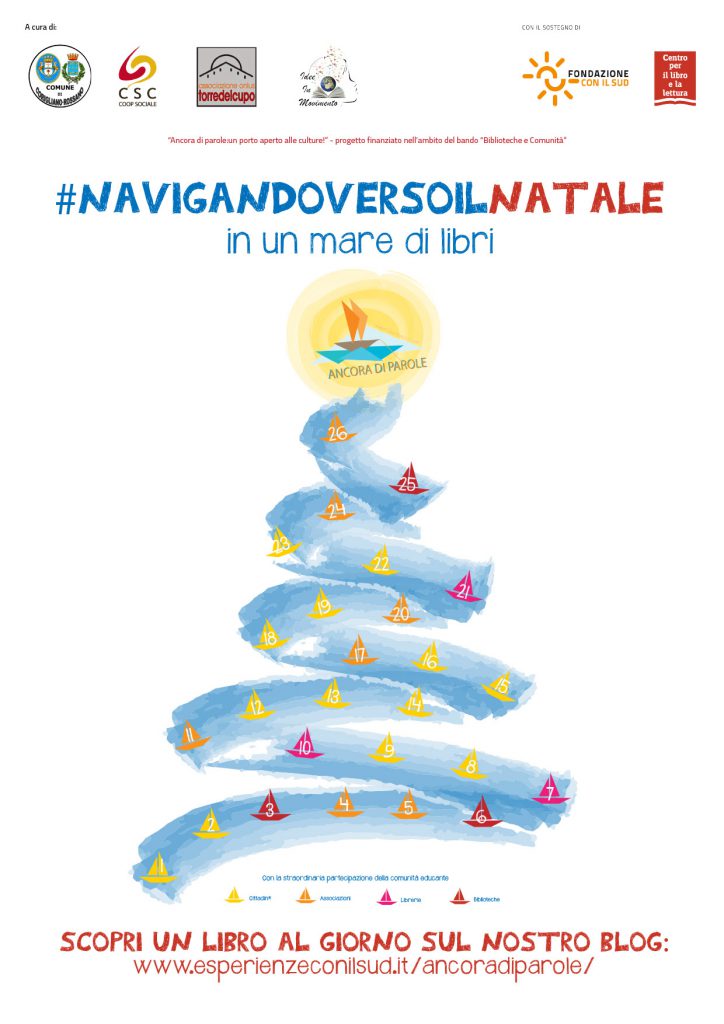 #NAVIGANDOVERSOILNATALE in un mare di libri grazie ai consigli di cittadini, biblioteche, librerie e associazioni di Corigliano-Rossano, un libro al giorno