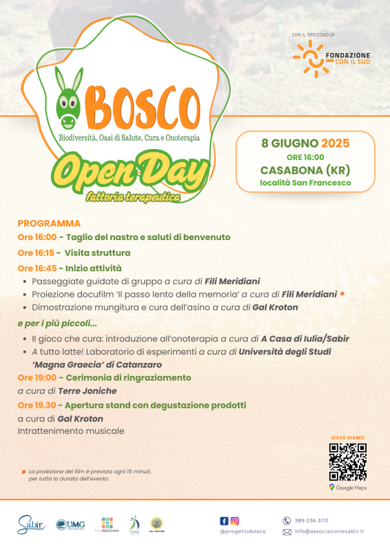programma inaugurazione fattoria terapeutica bosco