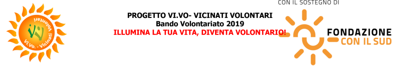 intestazione con logo e motto progetto Vi.Vo. e Fondazione con il sud